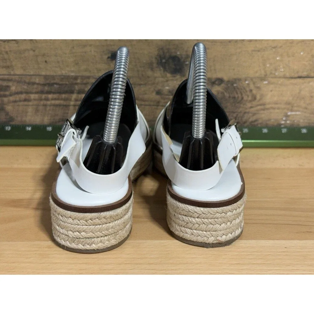 🔥🔥🔥MK White Leather Slingback Sandals Size 37.5 US 7.5